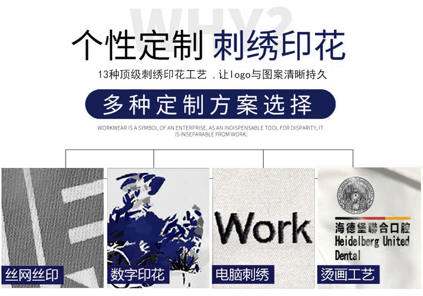 防撕裂劳保工作服印LOGO